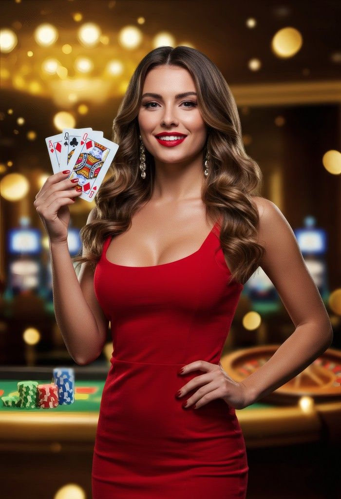 Baccarat live dealer studio with green felt table and card shoe